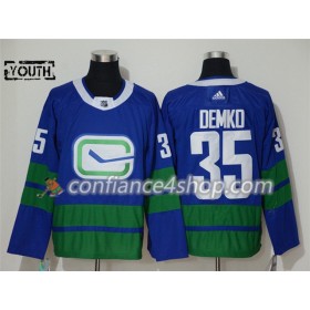Adidas Maillot de Hockey Vancouver Canucks Thatcher Demko 35 Alternate Adidas 2019-20 Bleu Authentic - Enfant